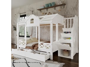 Lit superposé 90x200 cm <strong>STILVORA</strong> <strong></strong> coloris blanc