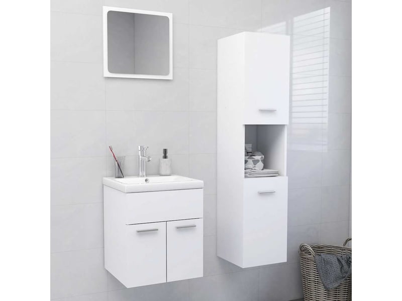 Ensemble de meubles de salle de bain blanc aggloméré cf63892 - Conforama B