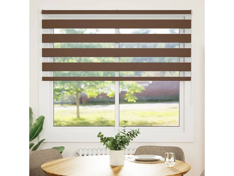  Store zèbre, store de fenêtre marron 165x150cm largeur du tissu 160,9cm polyester cf48696  - Conforama A