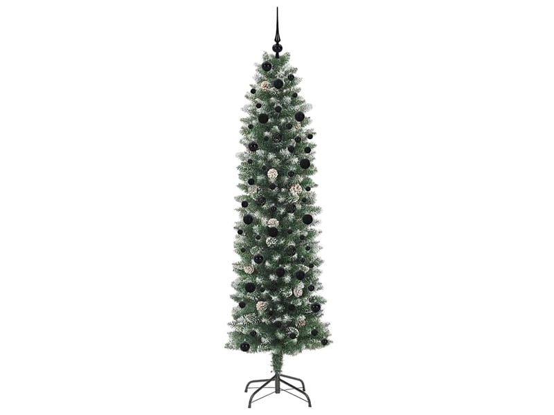  Sapin de noël - arbre de noël artificiel slim vert et blanc 240 cm  - Conforama D