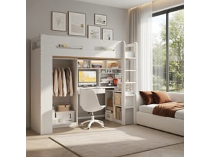 Lit mezzanine 90x200 cm    coloris blanc