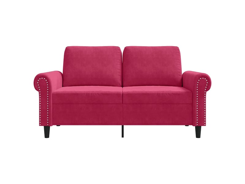  Canapé droit, sofa, canapé à 2 places rouge bordeaux 120 cm velours cf20356  - Conforama D