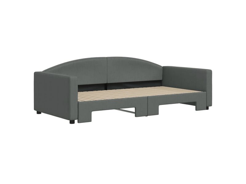  Lit simple- lit adulte -  lit de jour avec gigogne sans matelas gris foncé 100x200 cm  - Conforama B