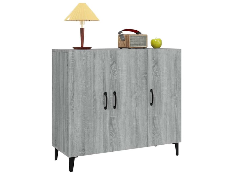  Buffet - bahut - meuble de rangement sonoma gris 90x34x80 cm bois d'ingénierie  - Conforama D