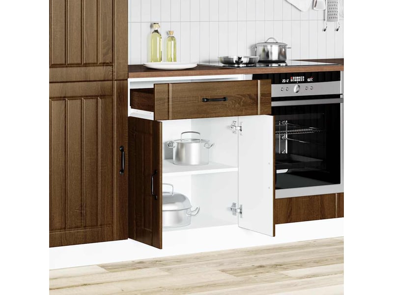 Meuble de rangement, armoire de cuisine lucca chêne marron bois ingénierie shl1584 - Conforama C