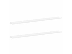 Lot de 2 étagères murales, étagères suspendues blanc brillant 115x9x3 cm cf43096