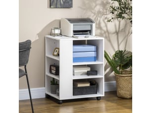 Meuble pour imprimante, meuble d'appoint pour bureau, chambre, cuisine, salon, 60 x 40 x 75,8 cm, blanc