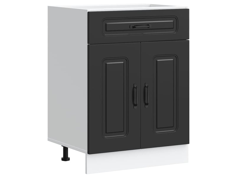 Meuble de rangement, armoire de cuisine kalmar noir bois d'ingénierie shl8639 - Conforama A