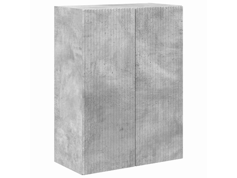  Meuble tv - banc tv - meuble de rangement mural 59,5 x 31 x 80 cm gris béton bois d'ingénierie  - Conforama A