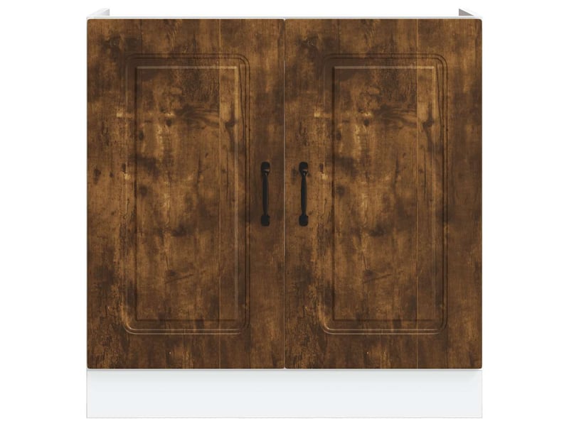 Meuble de cuisine, meuble bas pour évier kalmar chêne fumé bois d'ingénierie shl9890 - Conforama D