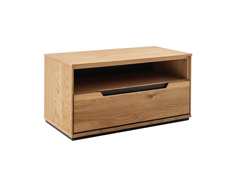  Banc de rangement avec tiroir coloris chêne sauvage - longueur 79 × profondeur 41 × hauteur 41 cm  - Conforama A