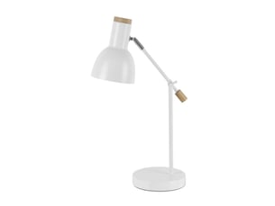 Lampe de bureau fabrilamp tejo 1 x e27 blanc hêtre 50 x 15 x 16,5 cm articulée orientable