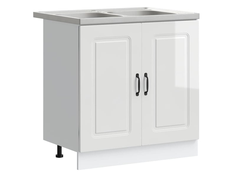  Meuble de rangement, armoire de cuisine kalmar blanc brillant 80x46x81,5cm  - Conforama A