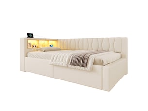 Lit banquette 90x200 cm <strong></strong>  <strong></strong> coloris beige