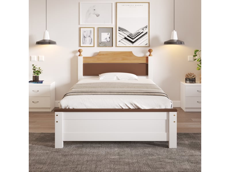  Lit simple 90x200cm coloris blanc lit enfant blanc - Conforama B