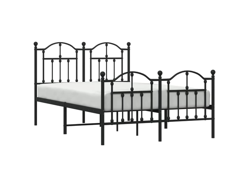 Lit double- lit adulte -  cadre de lit métal sans matelas avec pied de lit noir 120x190cm  - Conforama C