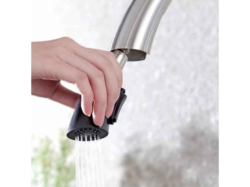 Robinet de cuisine professionnel en nickel brossé – bec pivotant 360° - Conforama D