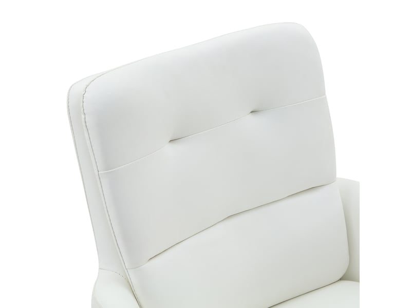 Chaise pivotante de luxe - ensemble de 2 - blanc+or - revêtement pu - pieds en métal doré - pivotant à 360° - Conforama W