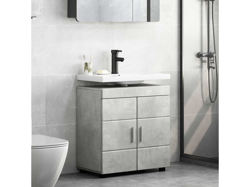  Ensemble d'armoire de salle de bain tulum gris béton cf62984  - Conforama D