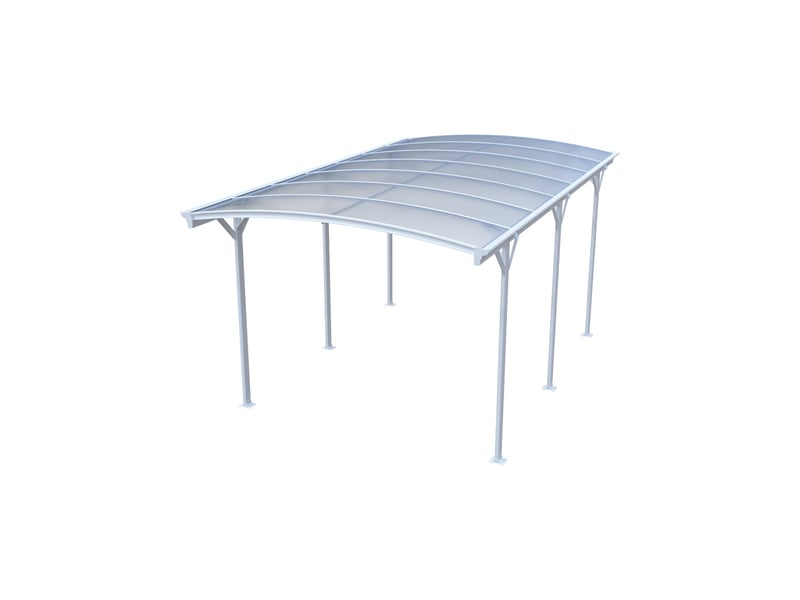  Carport de 15m² en aluminium blanc et polycarbonate - le mans 5x3m  - Conforama C