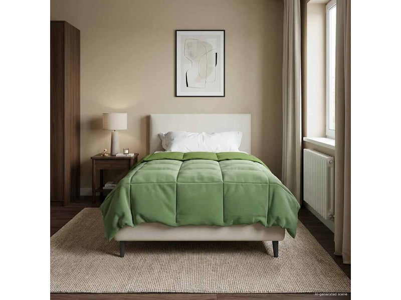  Duvet - couette complet toute l'année 140 x 220 cm 4 saisons vert  - Conforama D