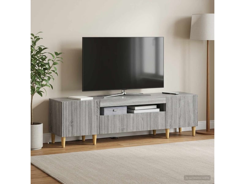 Meuble tv - banc tv - meuble de rangement led sonoma gris bois d'ingénierie - Conforama D