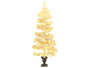 Sapin de noël - arbre de noël hélicoïdal pré-éclairé avec pot blanc 120 cm pvc