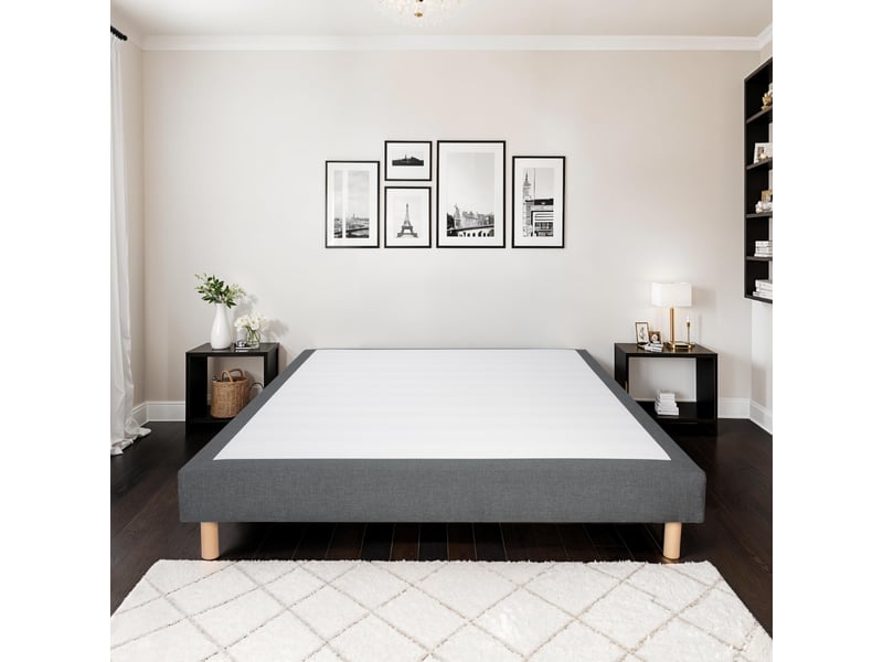  Sommier tapissier tissu sisal - gris foncé - 140x200 3SO0205181420.C44 - Conforama C