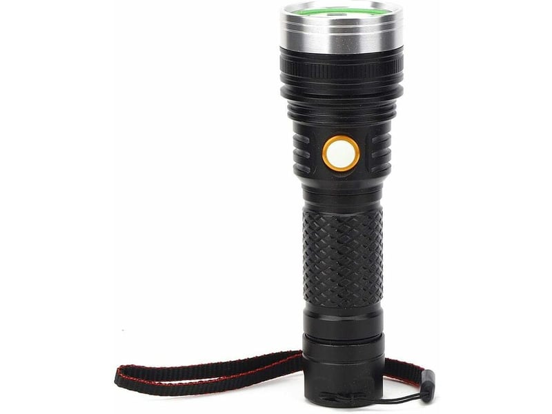 Lampe de poche led torch portable usb charging handheld flashlight bright waterof for emergency camping hiking - Conforama B