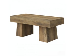 Table basse rectangulaire 120x60x50 cm – marron – mdf style campagne, pieds réglables et surface résistante