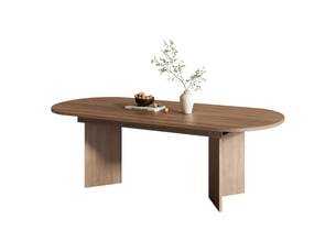 Table à manger extensible brun 140-180 cm en pieds métal solide et plateau lisse