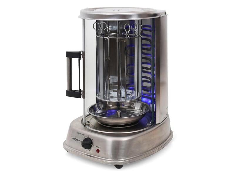 Oneconcept kebab master pro grill vertical électrique - tourne broche 1500w - acier - Conforama D