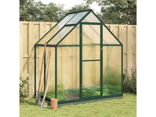 Serre de jardin avec cadre de base vert 169x114x202 cm aluminium
