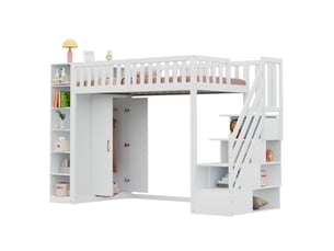 Lit mezzanine 90x200 cm <strong></strong>  <strong></strong> coloris blanc