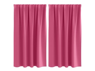 Lot de 2 rideaux occultants, rideaux black-out avec anneaux rose vif 140 x 140 cm cf44756