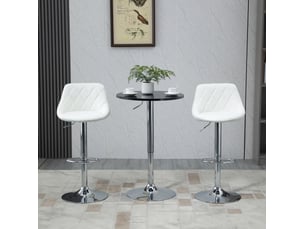 Table de bar ronde pivotante à hauteur réglable, avec base métallique, pour cuisine et salle à manger, ø 61 × 70-90 cm