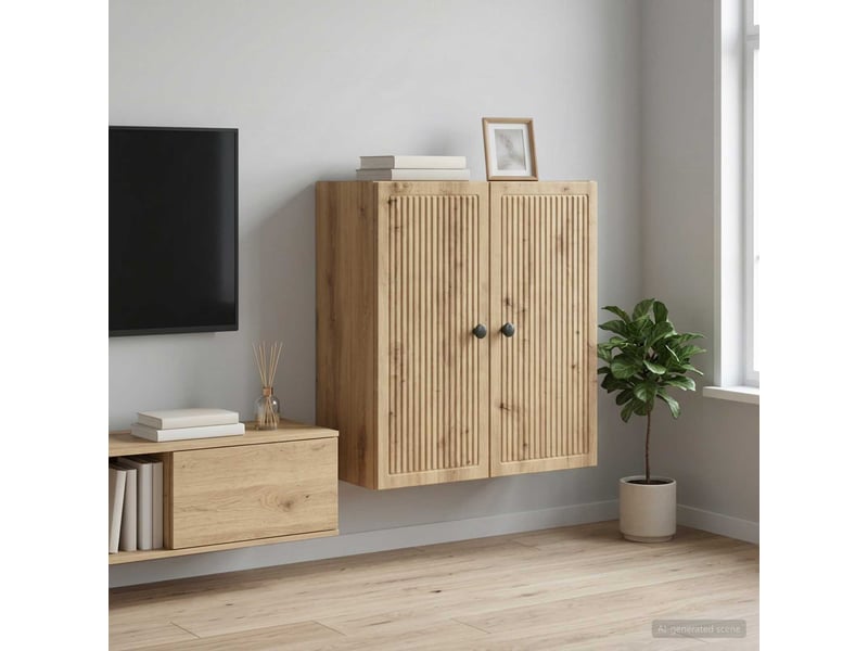  Armoire murale salon, meuble de rangement 59 x 31 x 60 cm bois d'ingénierie shl3557  - Conforama B
