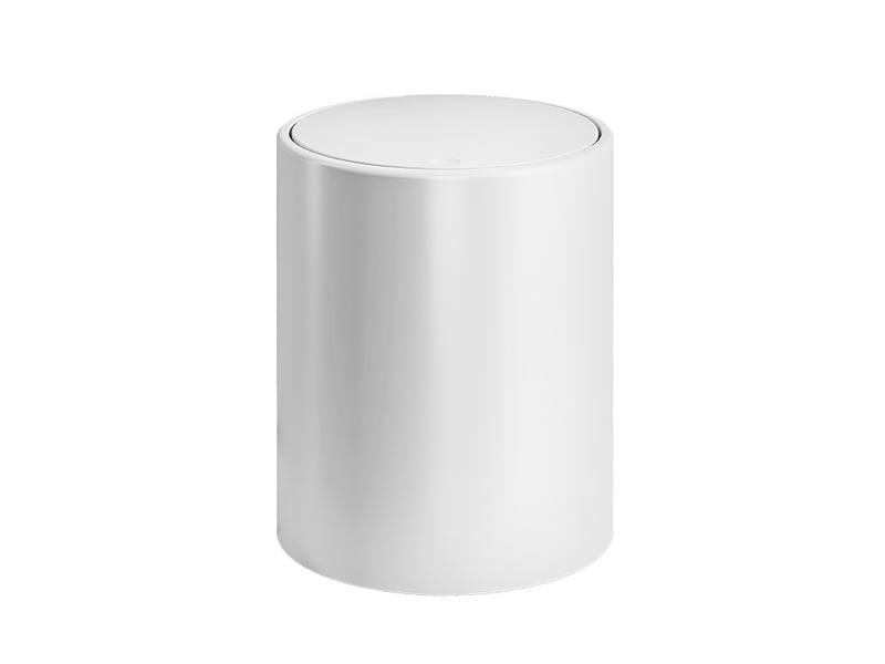  Poubelle salle de bain interrupteur à bouton-poussoir blanc 21.5x24.5cm  - Conforama A
