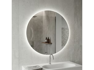 Miroir de salle de bain rond 90 cm globe avec éclairage led périphérique
