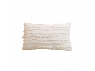 Lot de 2 housses de coussin 30 x 50 cm lin boho décorative taie d'oreiller tassels design housse d'oreiller carré pour canapé chambre canapé maison décor, blanc