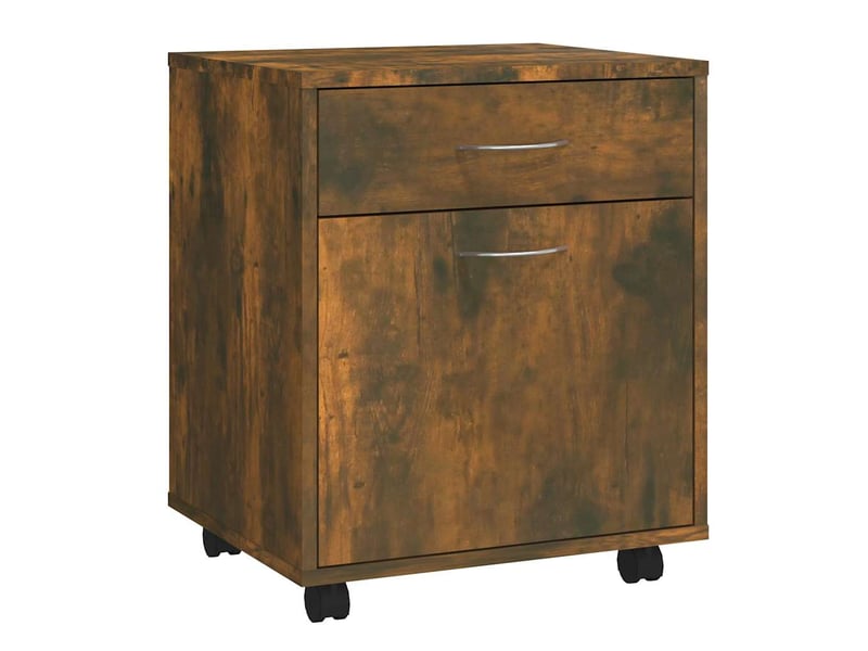  Armoire de rangement roulante chêne fumé 45x38x54 cm bois d'ingénierie  - Conforama A