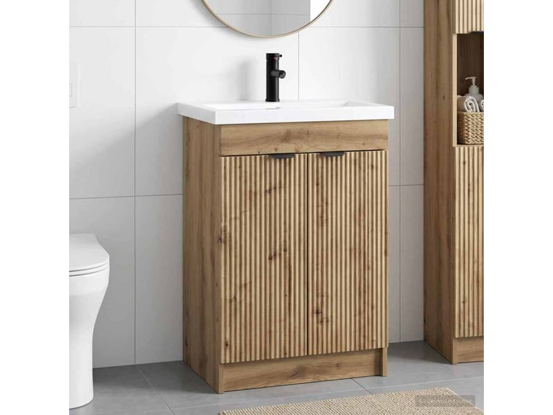  Ensemble de mobilier de salle de bain chêne artisanal shl2371  - Conforama B