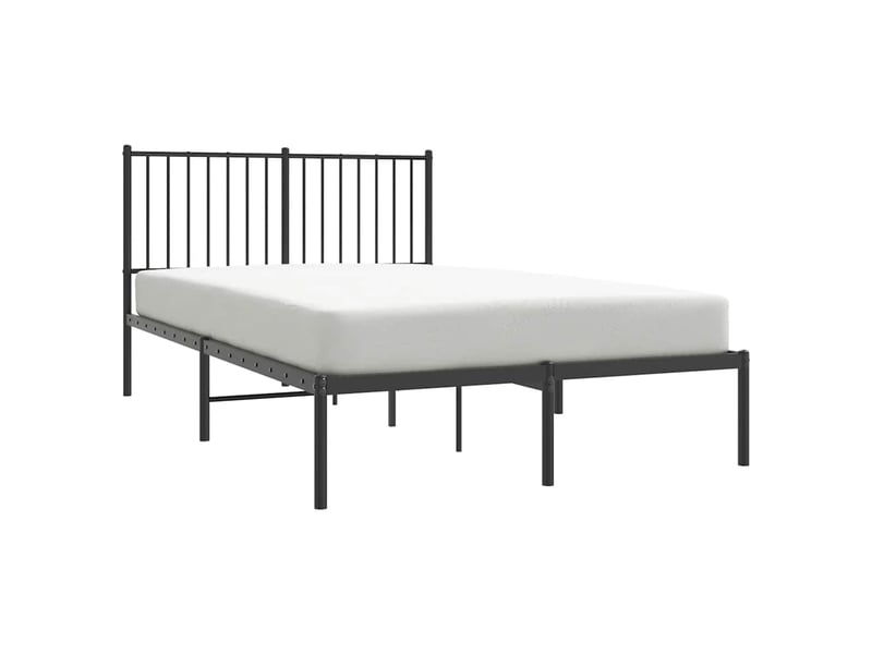  Lit double- lit adulte -  cadre de lit métal sans matelas avec tête de lit noir 120x190cm  - Conforama C
