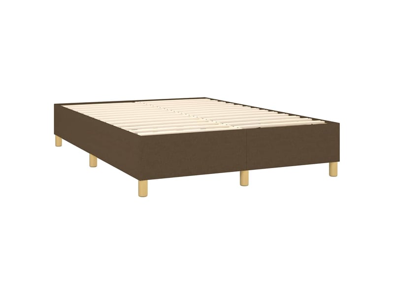  Lit double- lit adulte -  cadre de lit à lattes marron foncé 140x200 cm tissu  - Conforama C