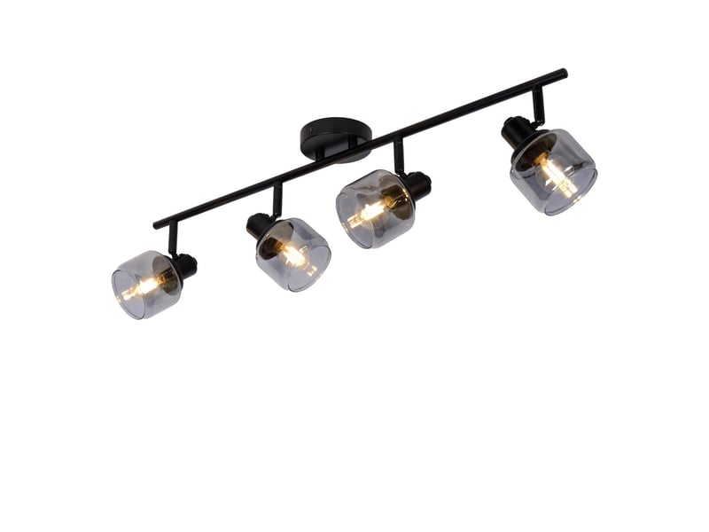 Spot plafond 4xe14 noir mat fumé - lucide - bjorn  - Conforama B