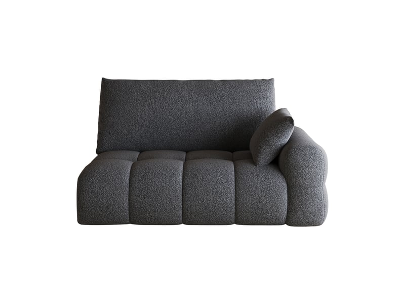 Canapé 2 places gris foncé 130 cm sofa droit compact tissu moderne pour petit salon studio - Conforama A