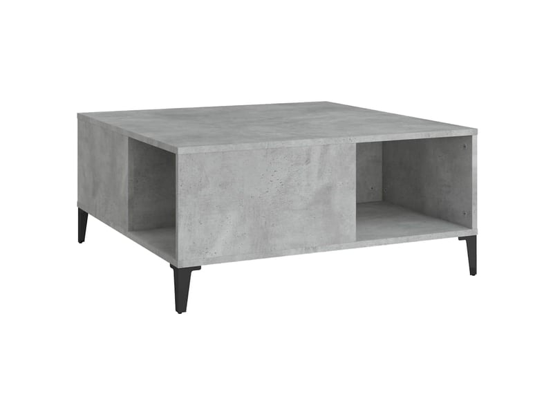  Table basse - table de salon - table à thé gris béton 80x80x36,5 cm bois d'ingénierie  - Conforama A