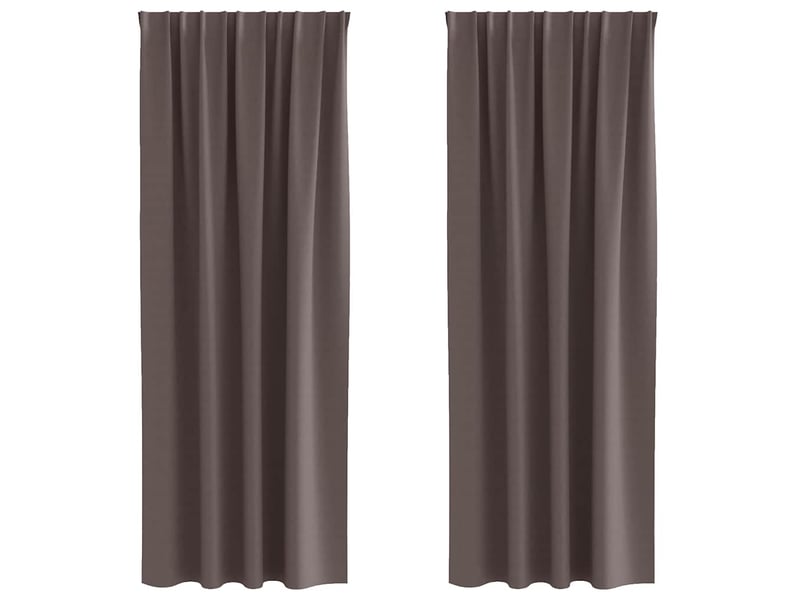  Lot de 2 rideaux occultants, rideaux black-out avec anneaux marron foncé 225 x 140 cm cf44702  - Conforama A