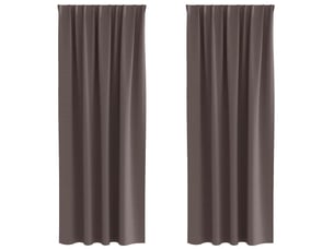 Lot de 2 rideaux occultants, rideaux black-out avec anneaux marron foncé 225 x 140 cm cf44702