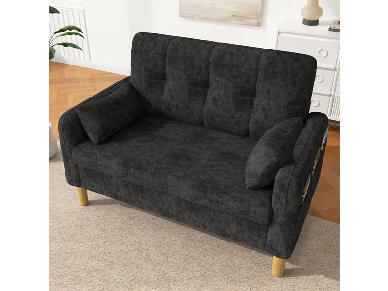  Canapé droit fixe 2 places tissu gris  - Conforama E